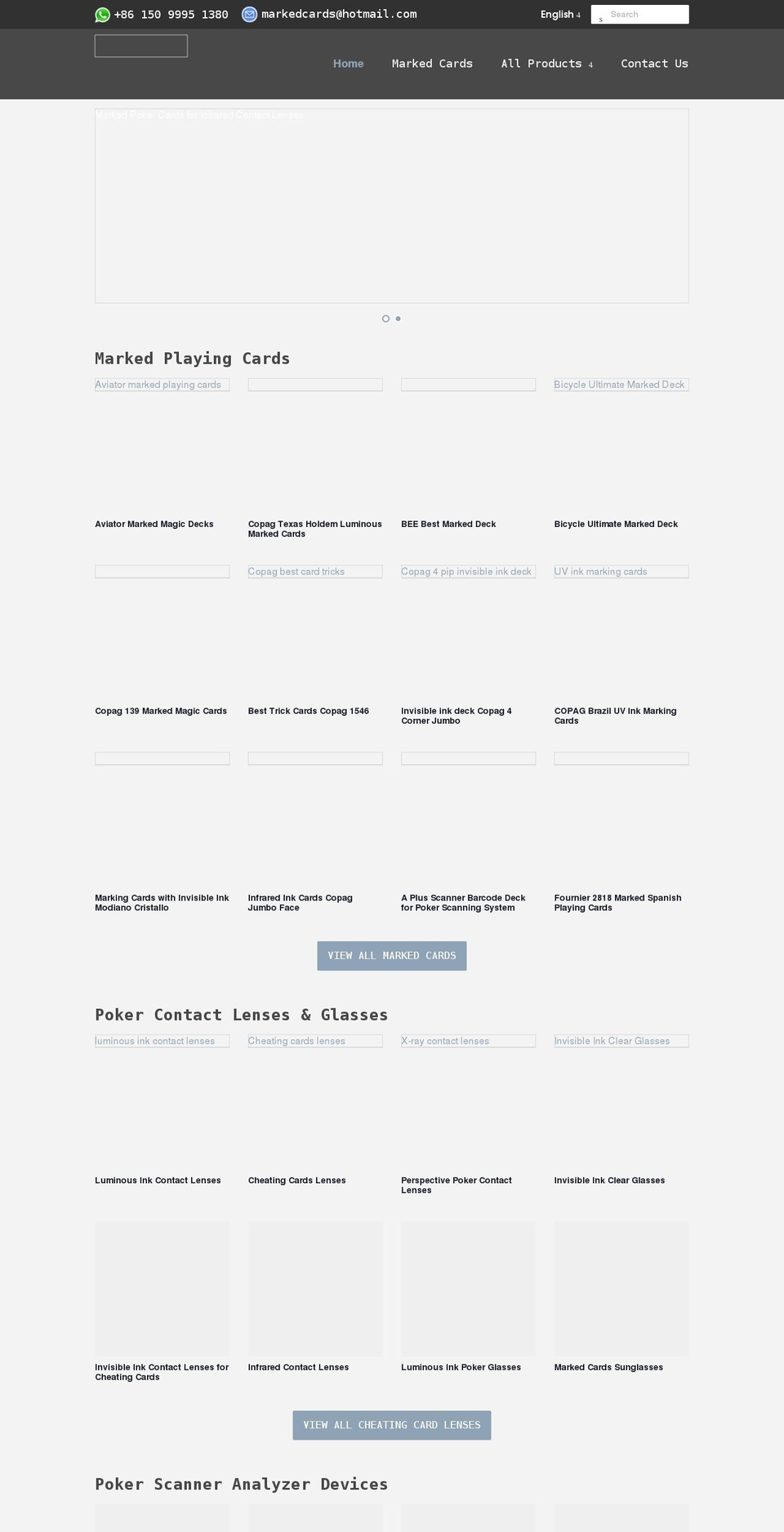 markedpokercards.com shopify website screenshot