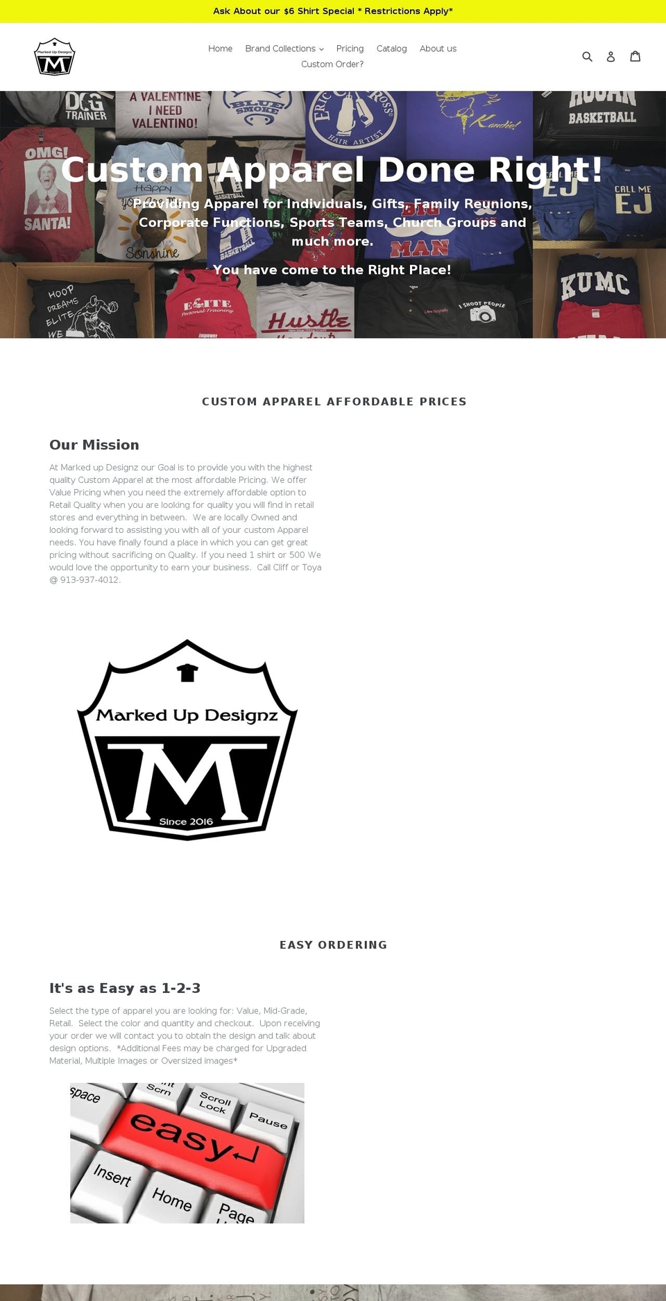 markedupdesignz.com shopify website screenshot