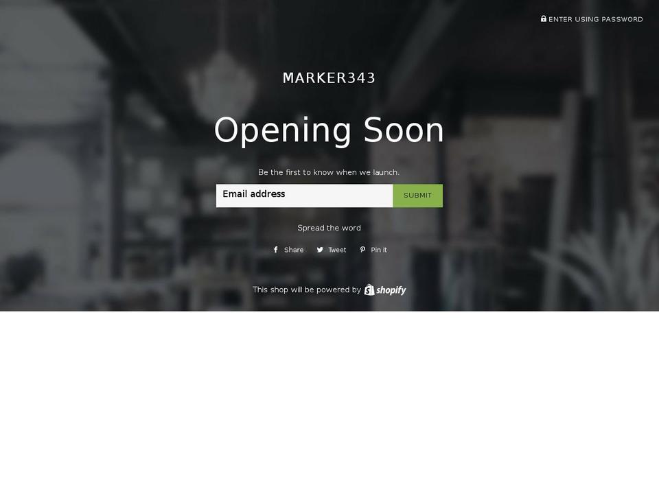 marker343.com — Shopify storefront screenshot