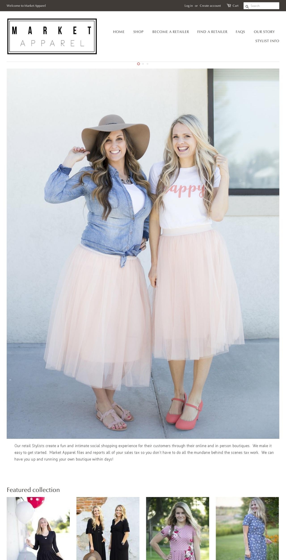 marketapparelboutique.com — Shopify storefront screenshot