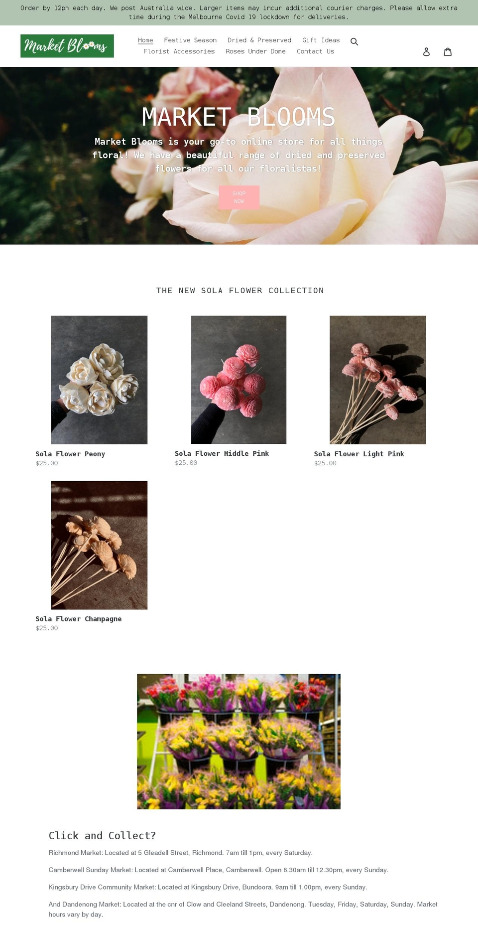 marketblooms.com.au shopify website screenshot