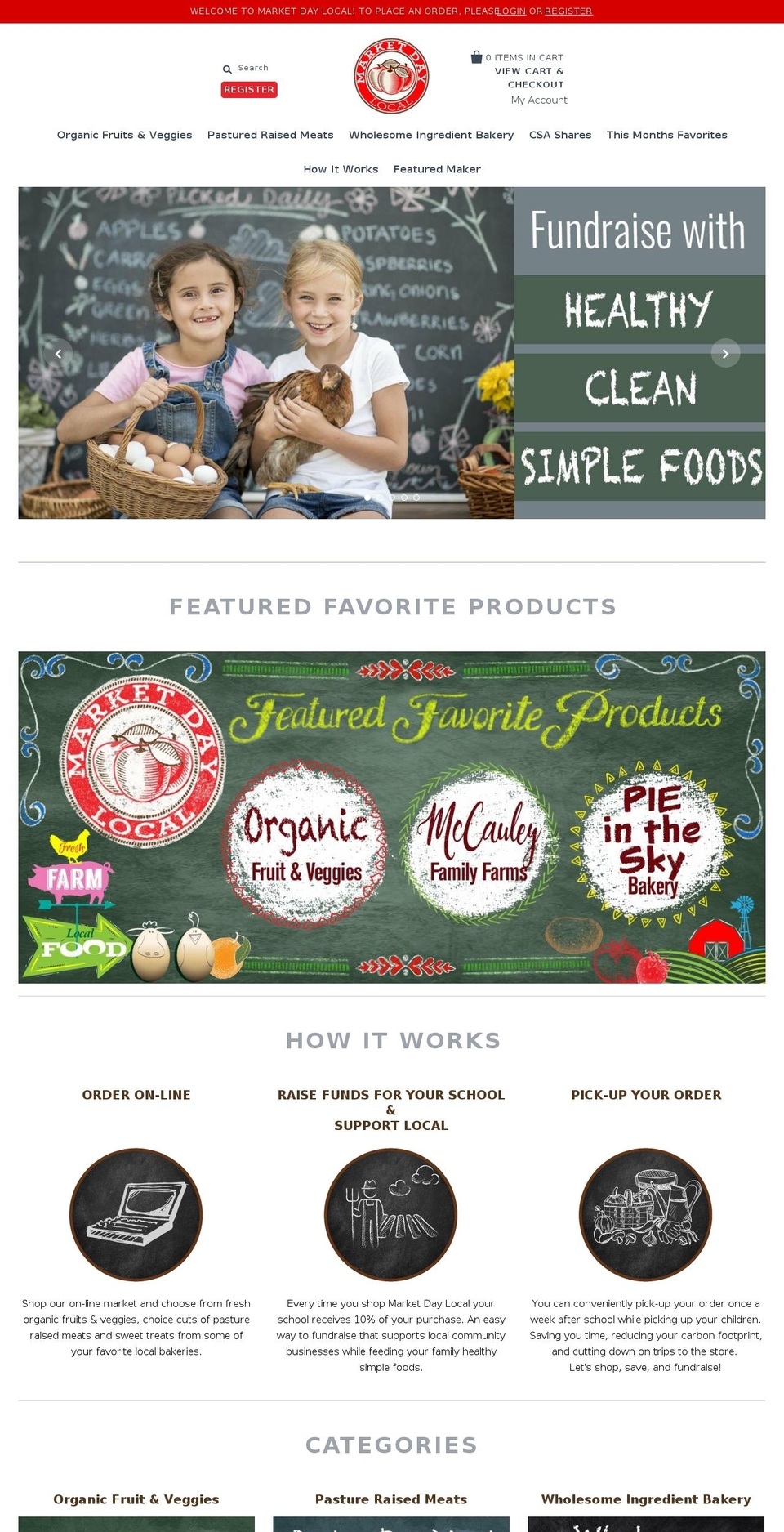 july Shopify theme site example marketdaylocal.com