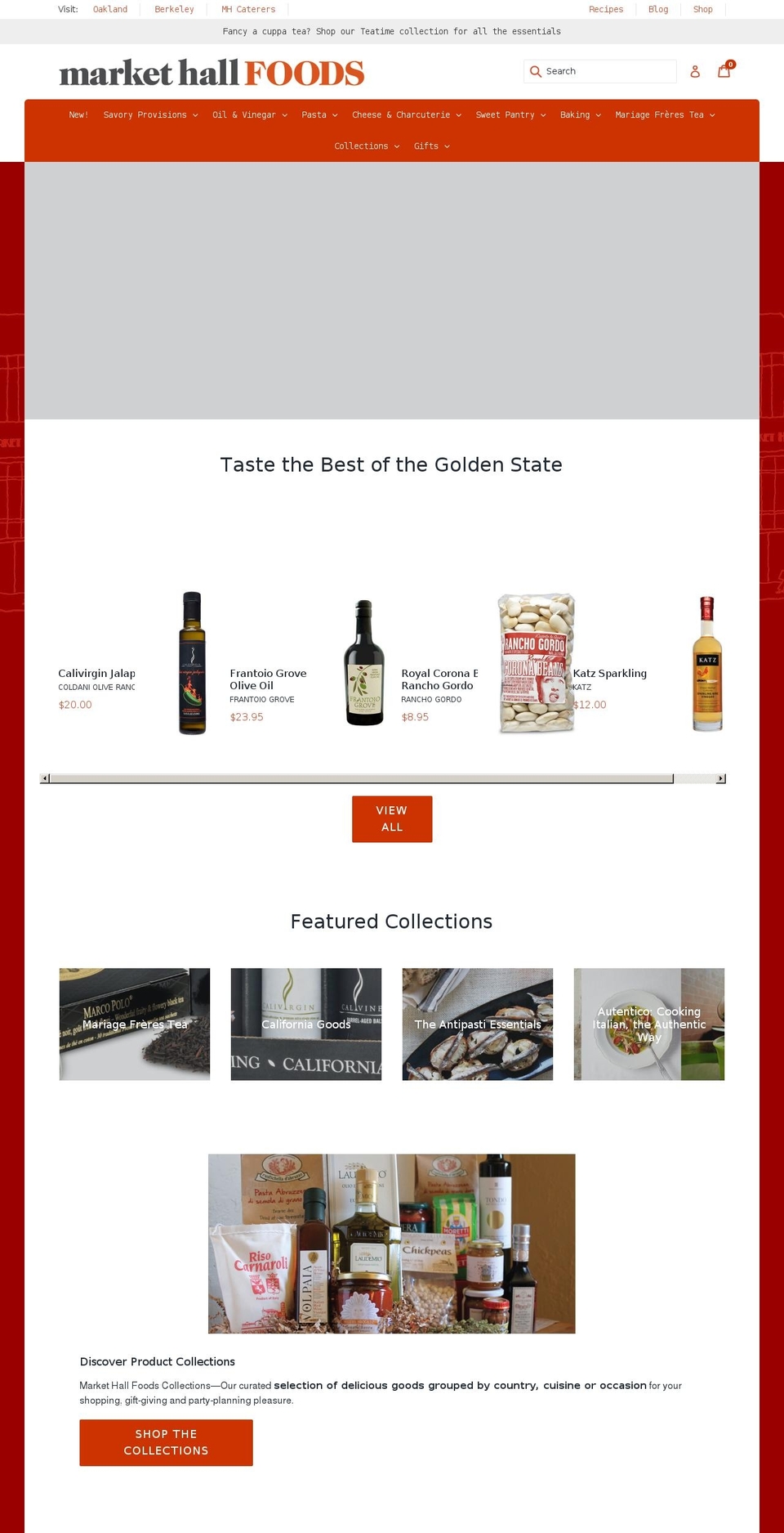 markethallfoods.com — Shopify storefront screenshot