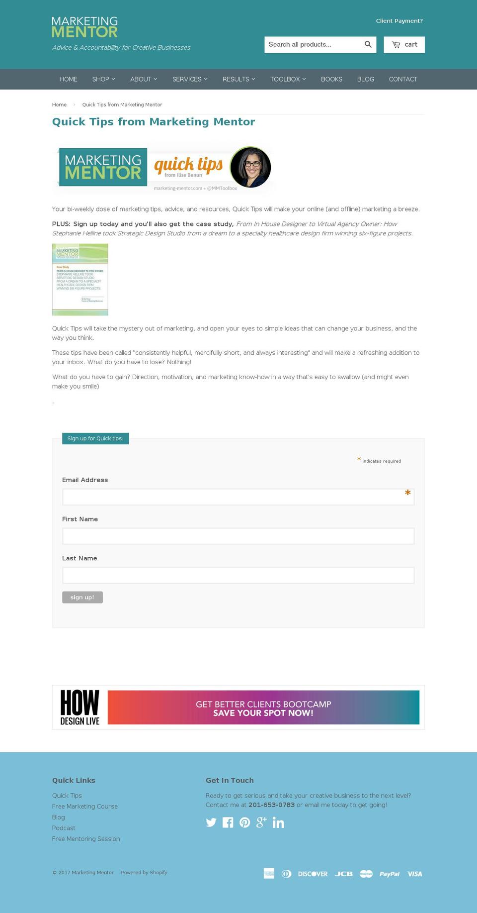 Marketing Mentor Shopify theme site example marketing-mentortips.com