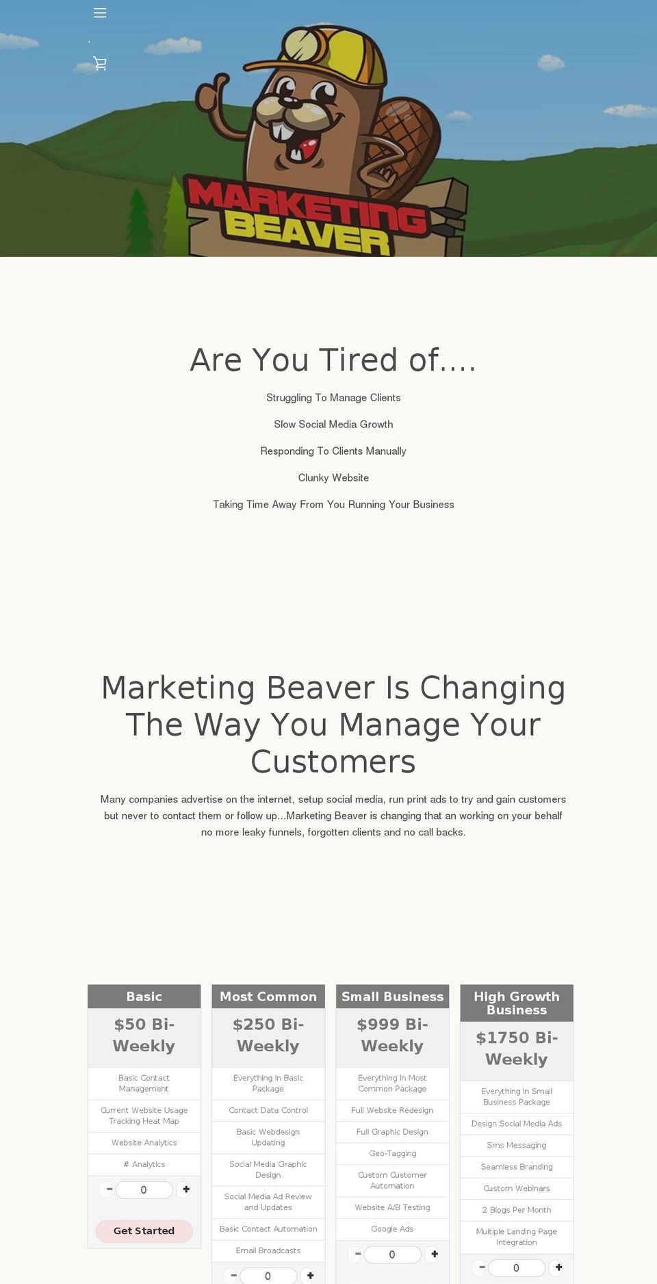 marketingbeaver.com — Shopify storefront screenshot