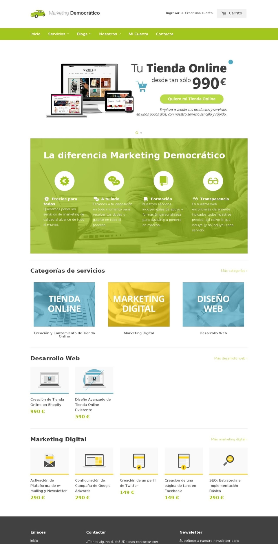 marketingdemocratico.com shopify website screenshot