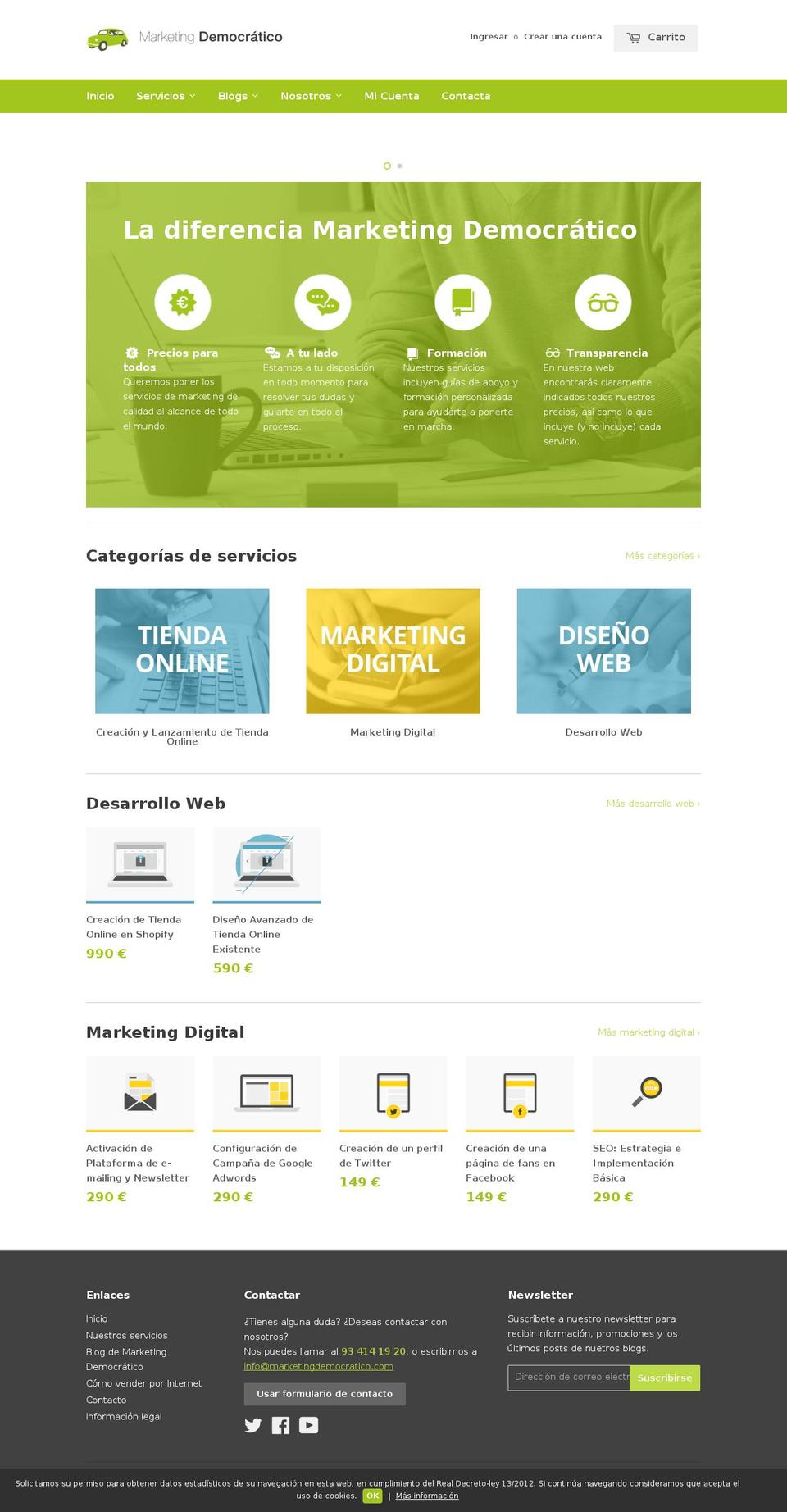 marketingdemocratico.es shopify website screenshot