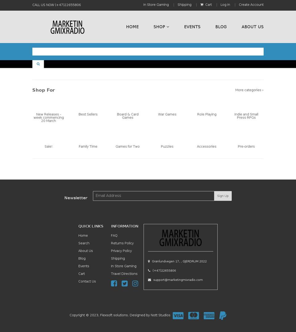 marketingmixradio.com shopify website screenshot