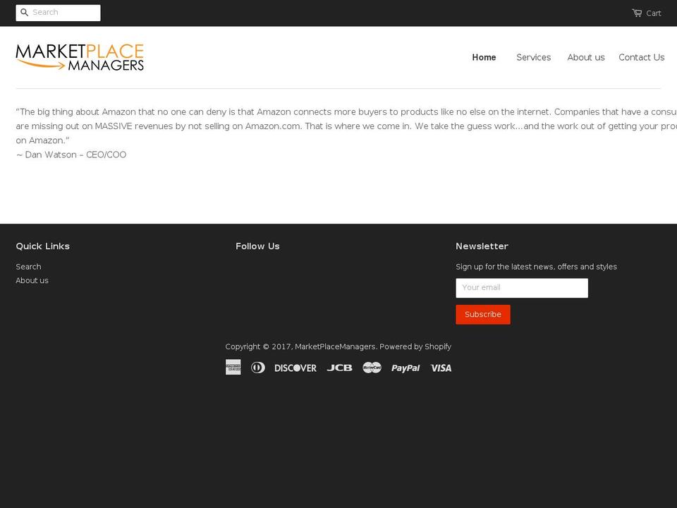 marketplacemanagers.com shopify website screenshot
