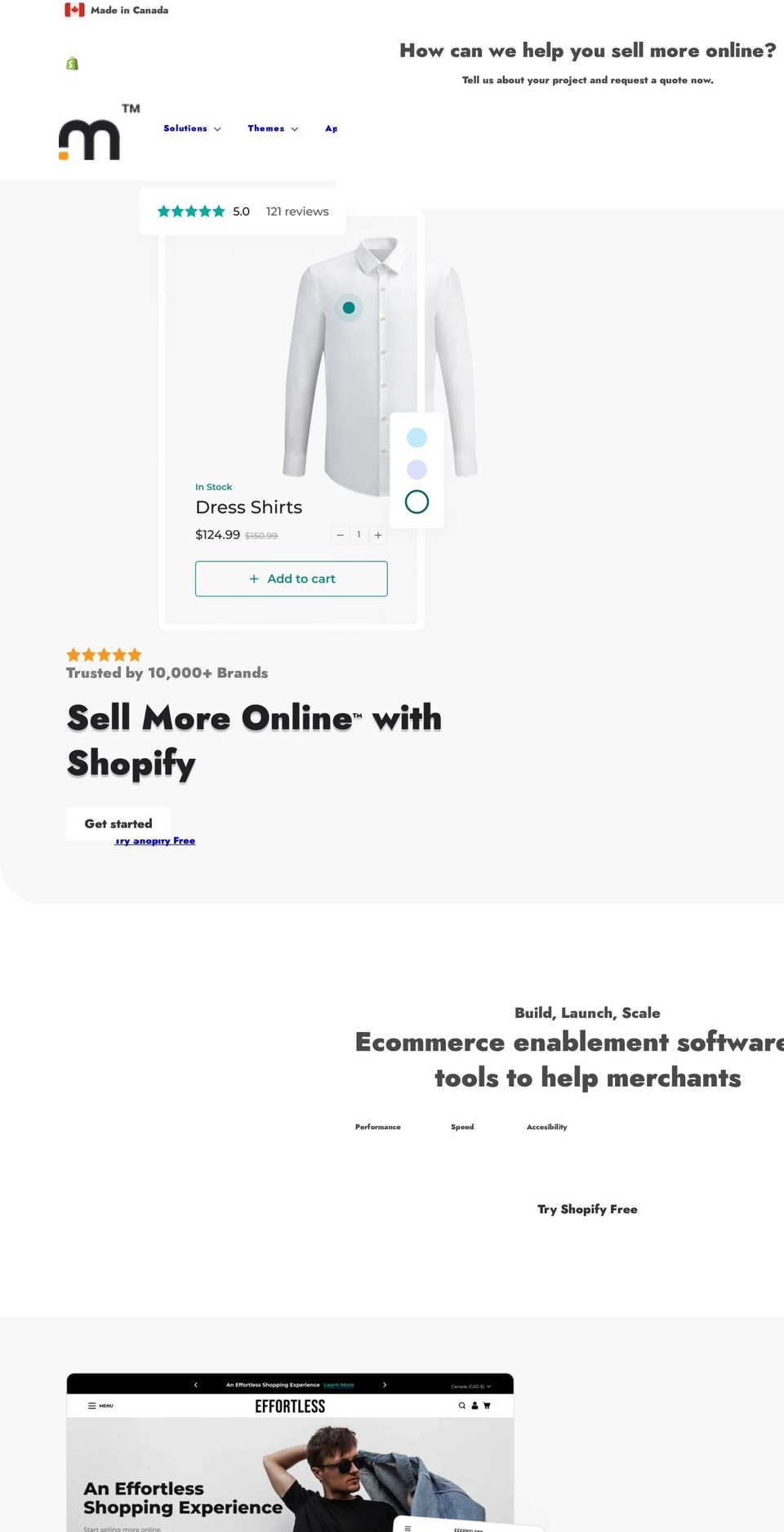 Effortless Shopify theme site example marketplacesolutions.ca