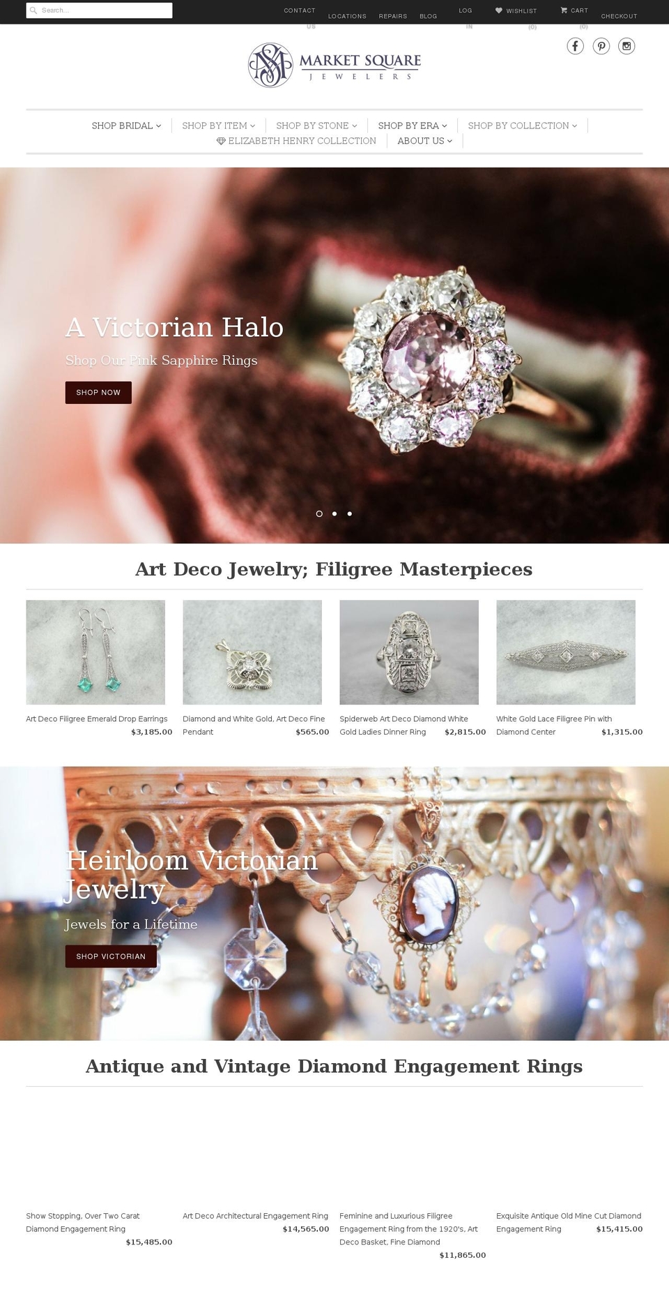 marketsquarejewelers.com shopify website screenshot