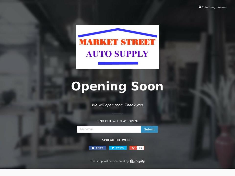 marketstreetautosupply.com — Shopify storefront screenshot