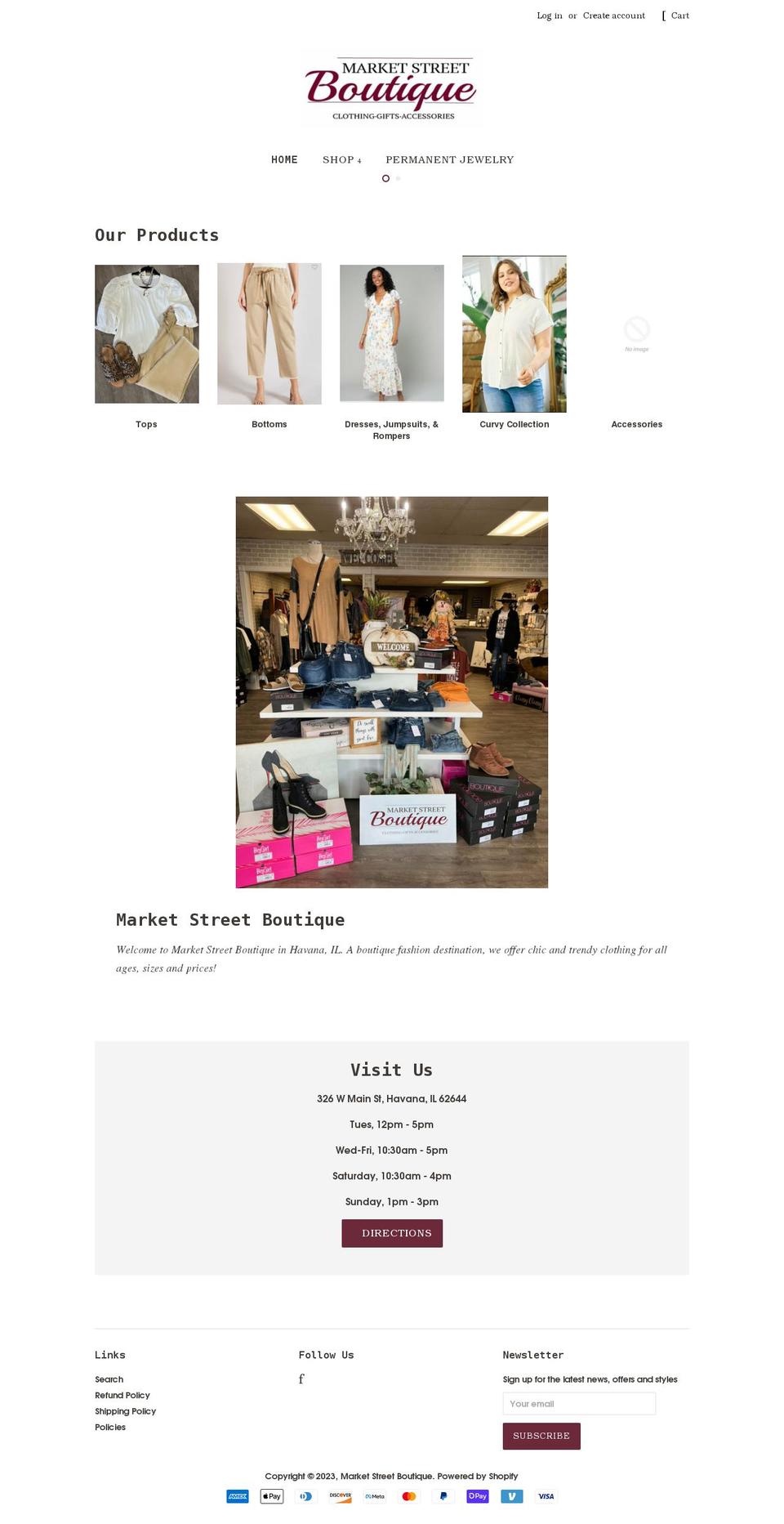 marketstreetboutique.online shopify website screenshot