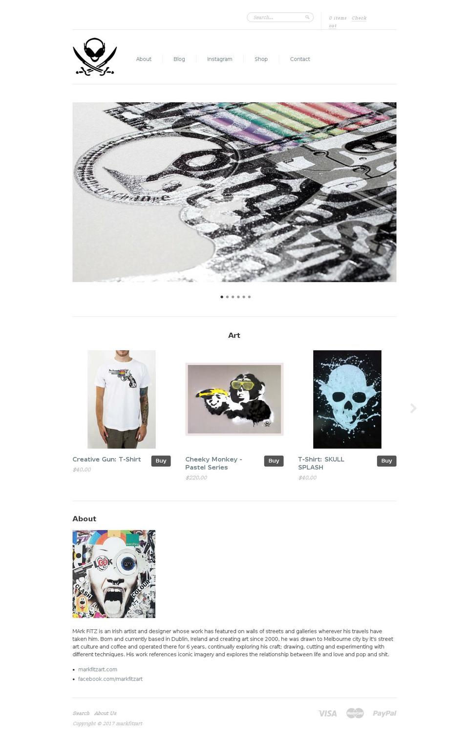 markfitzart.com shopify website screenshot
