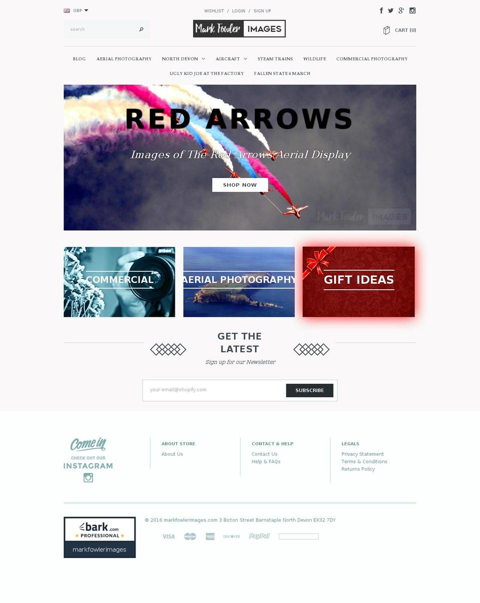 Avenue Shopify theme site example markfowlerimages.com