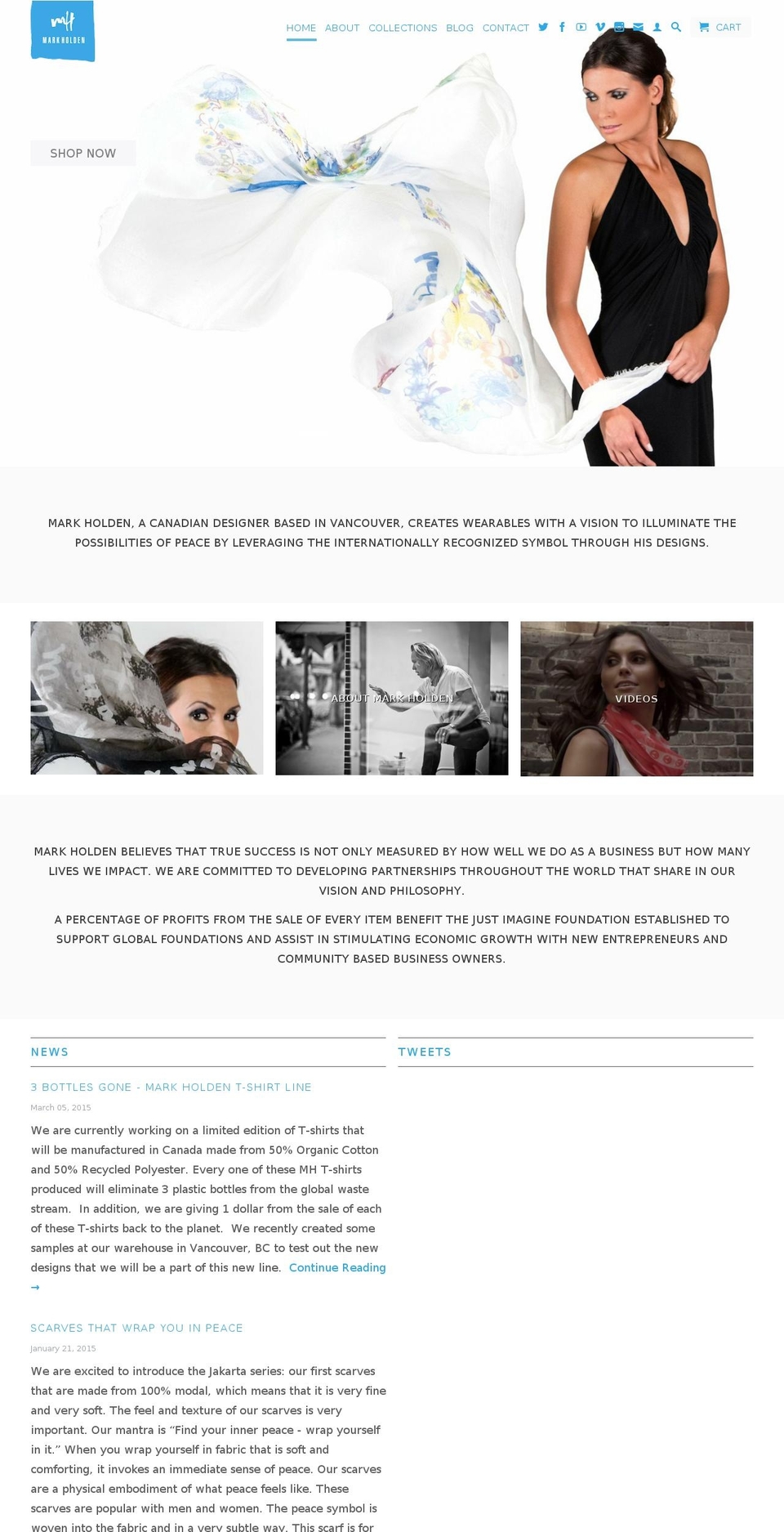 markholdenfashion.com — Shopify storefront screenshot