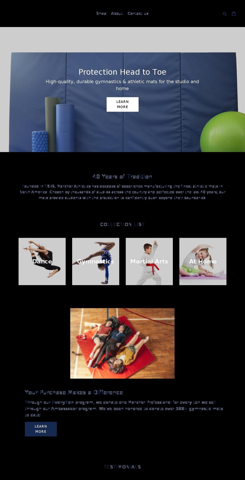 markhorathletics.com — Shopify storefront screenshot