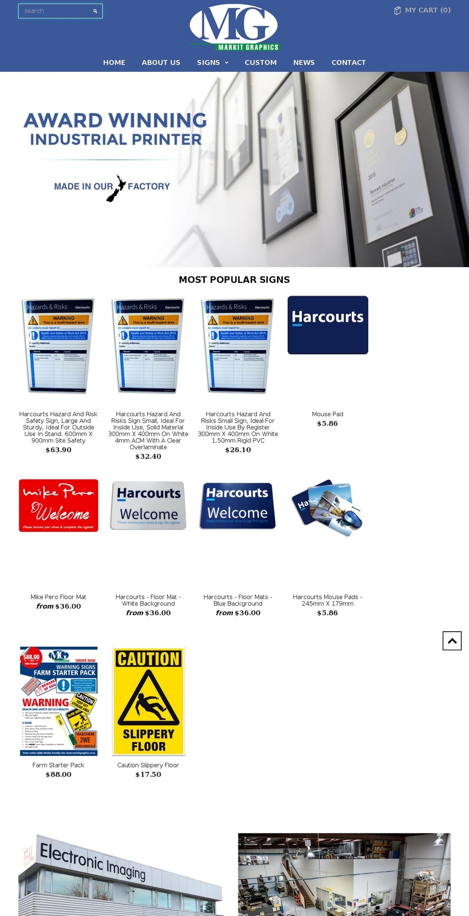 markitgraphics.co.nz shopify website screenshot