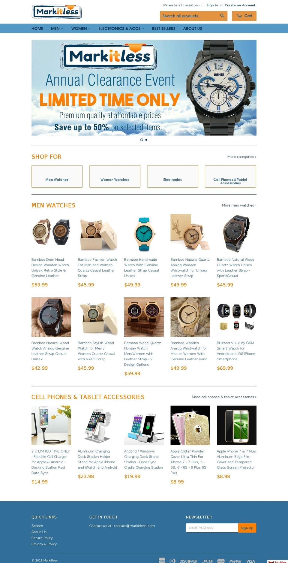 markitless.com shopify website screenshot