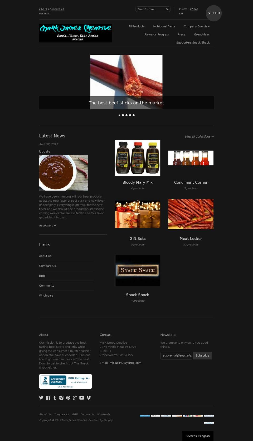 markjamesbrands.com shopify website screenshot