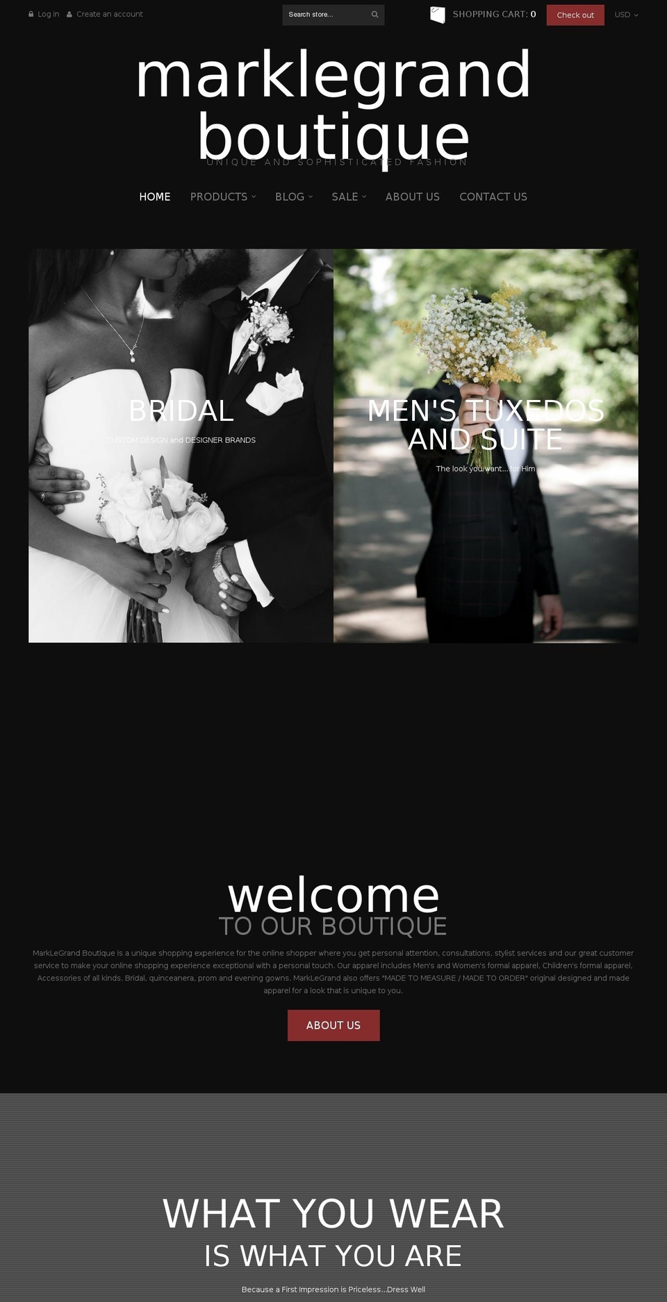 theme122 Shopify theme site example marklegrandboutique.com