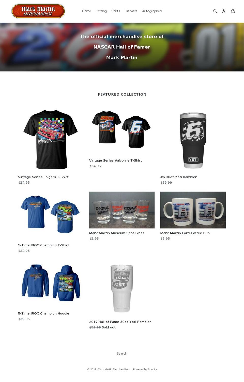 markmartinmerchandise.com shopify website screenshot
