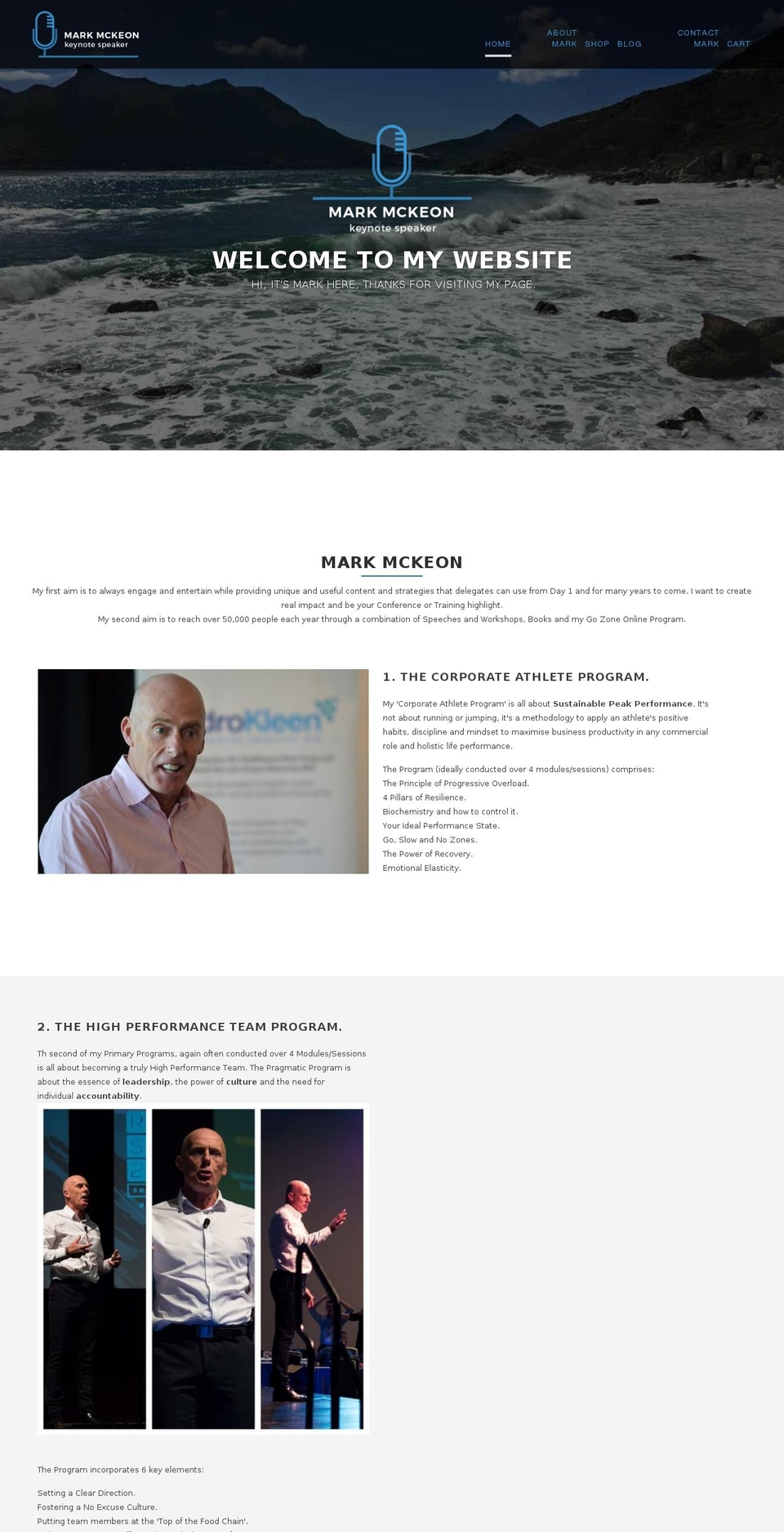 markmckeon.com shopify website screenshot