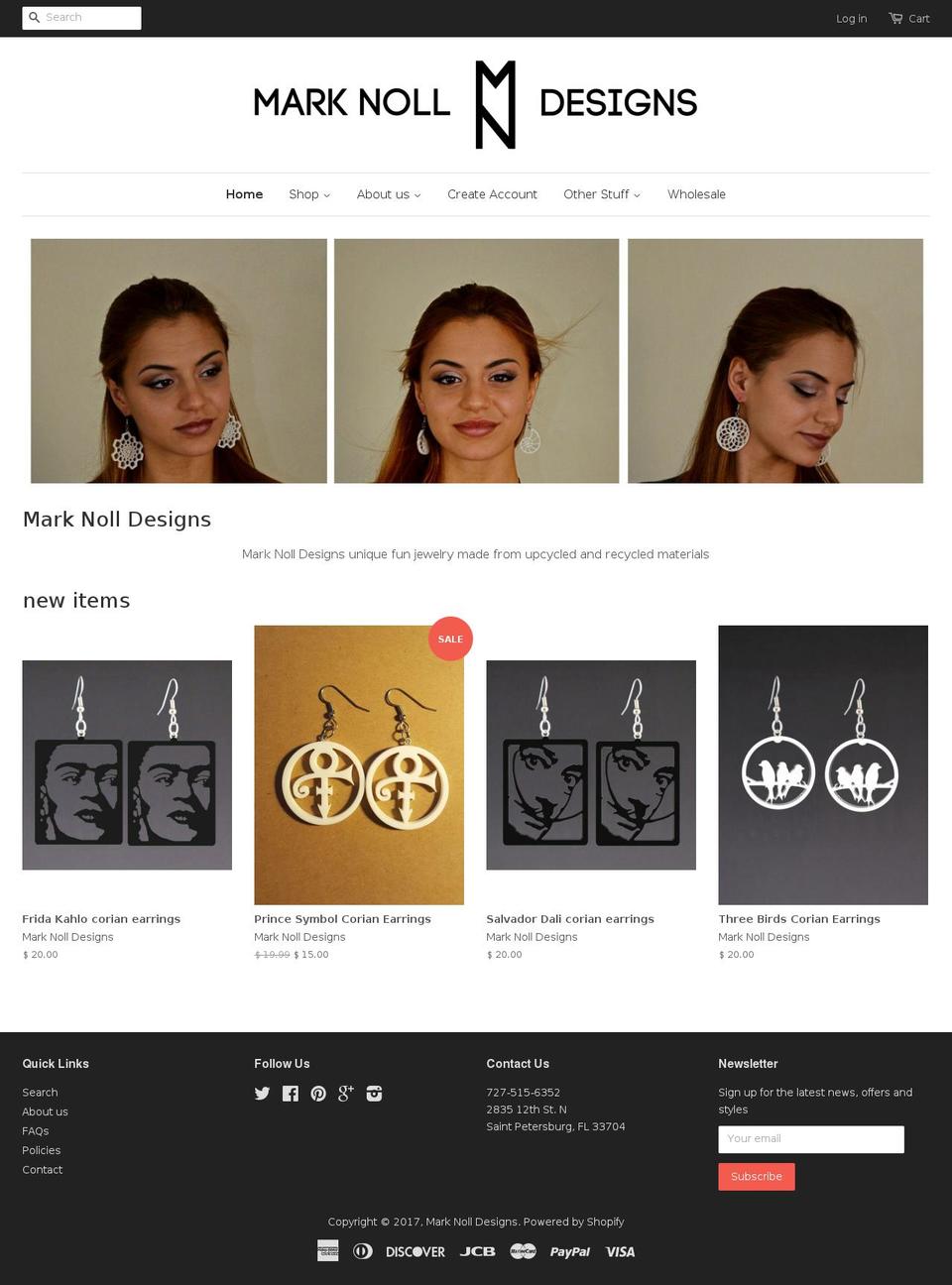 marknolldesigns.com shopify website screenshot