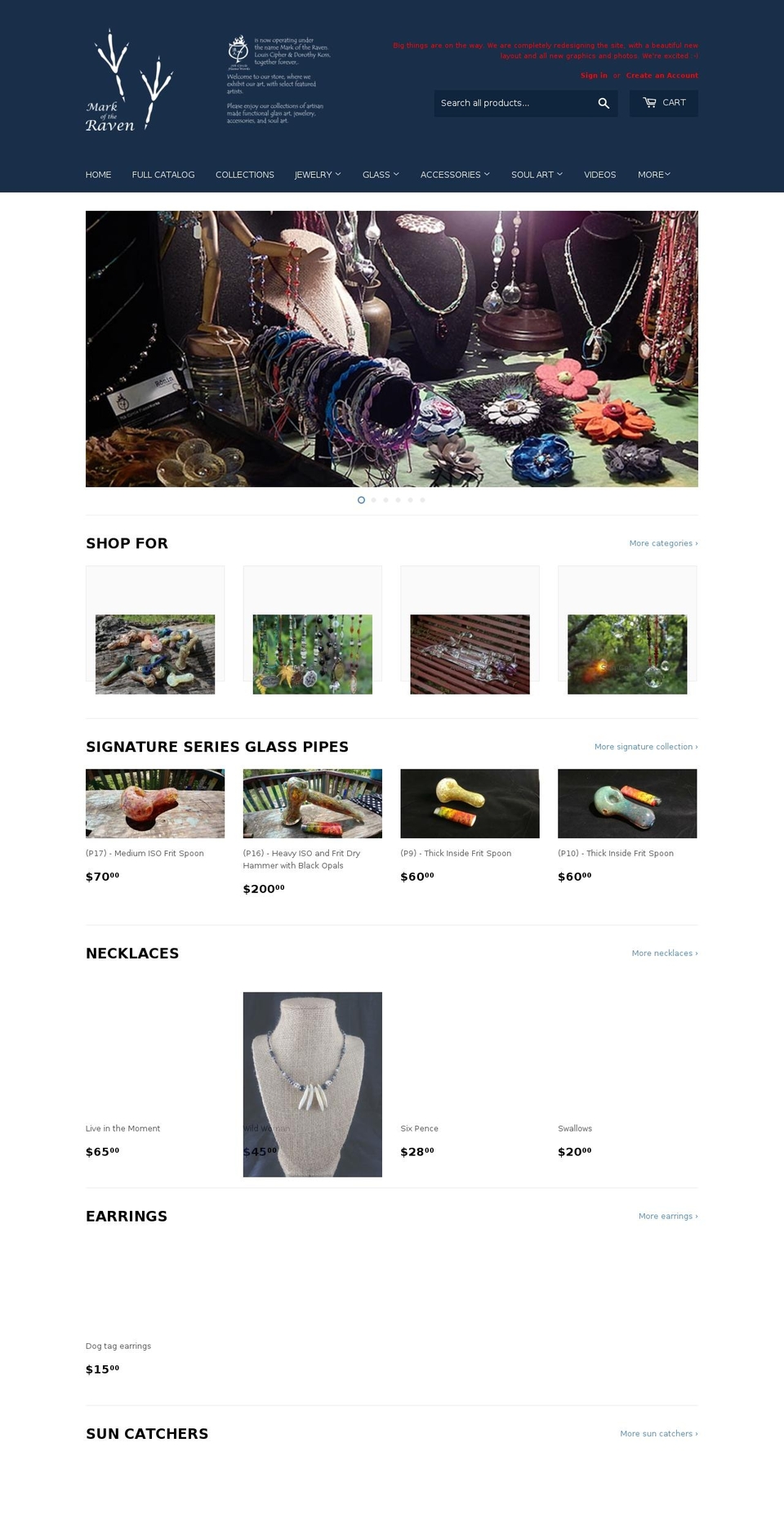 markoftheraven.com — Shopify storefront screenshot