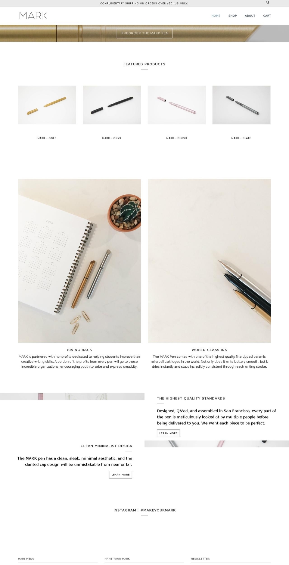 markpen.co shopify website screenshot