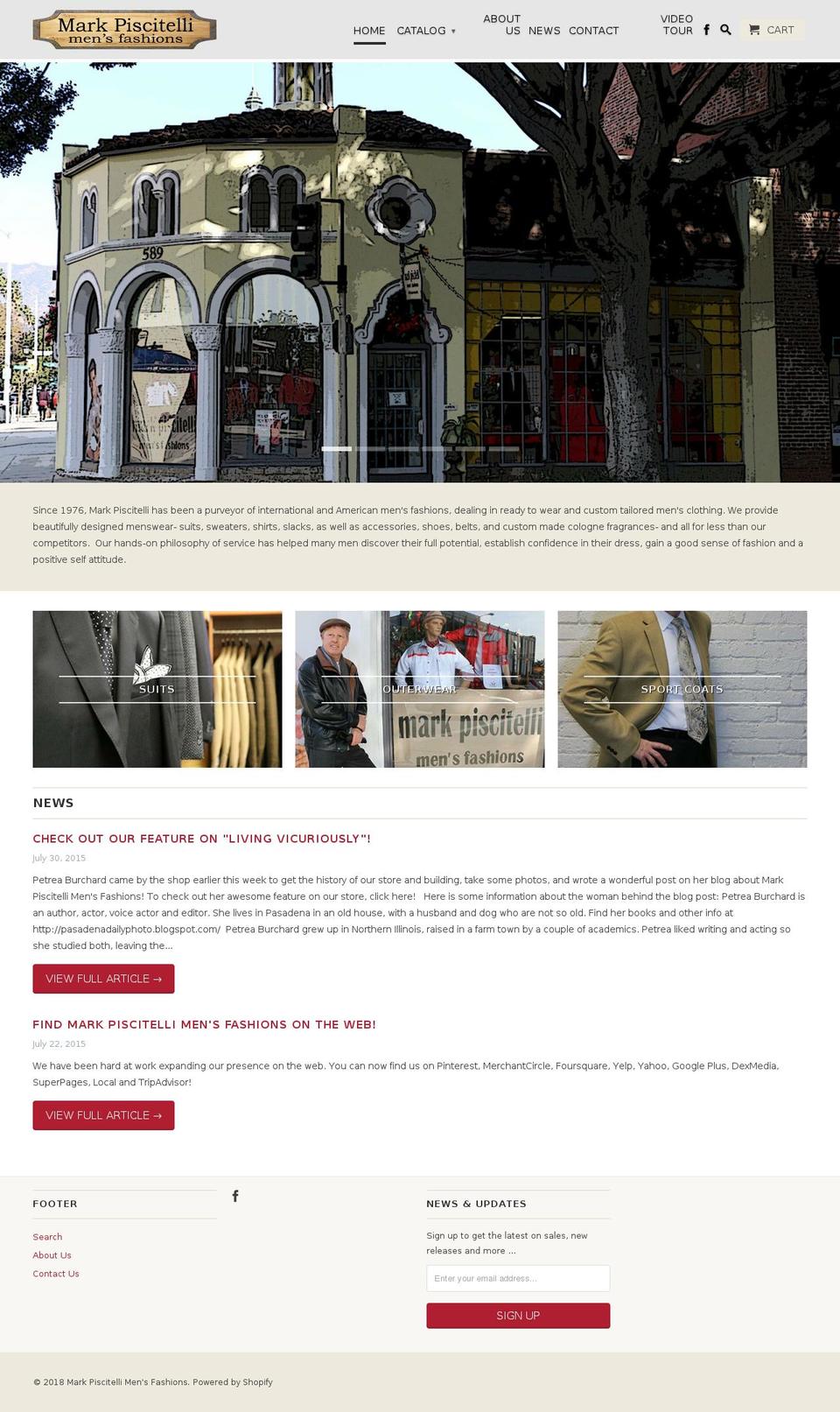 markpiscitellimensclothing.com — Shopify storefront screenshot