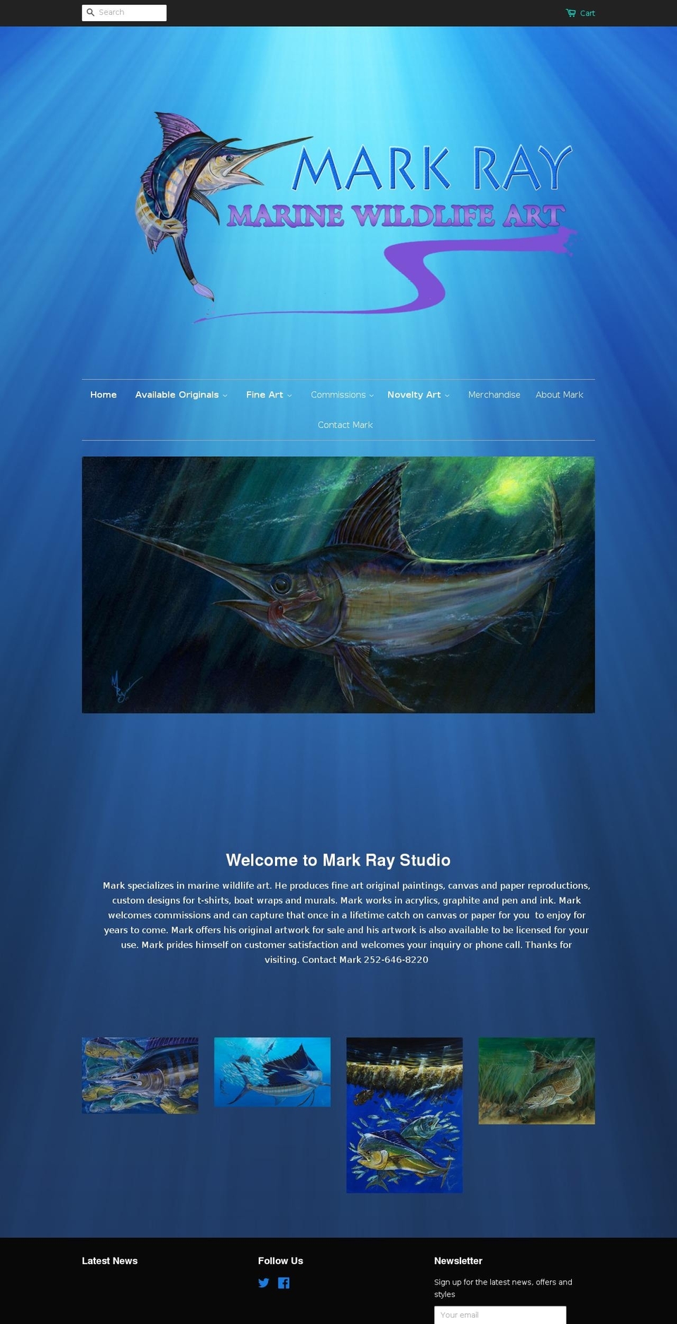 markrayartwork.com shopify website screenshot