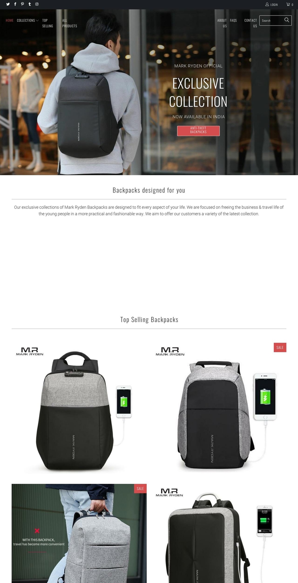 markryden.in shopify website screenshot