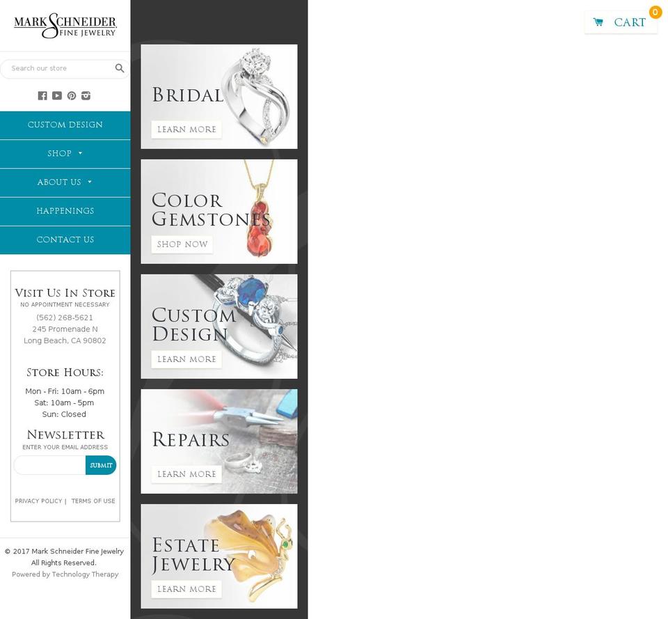 markschneiderfinejewelry.com shopify website screenshot