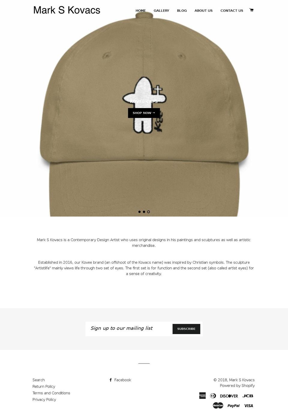 markskovacs.com shopify website screenshot