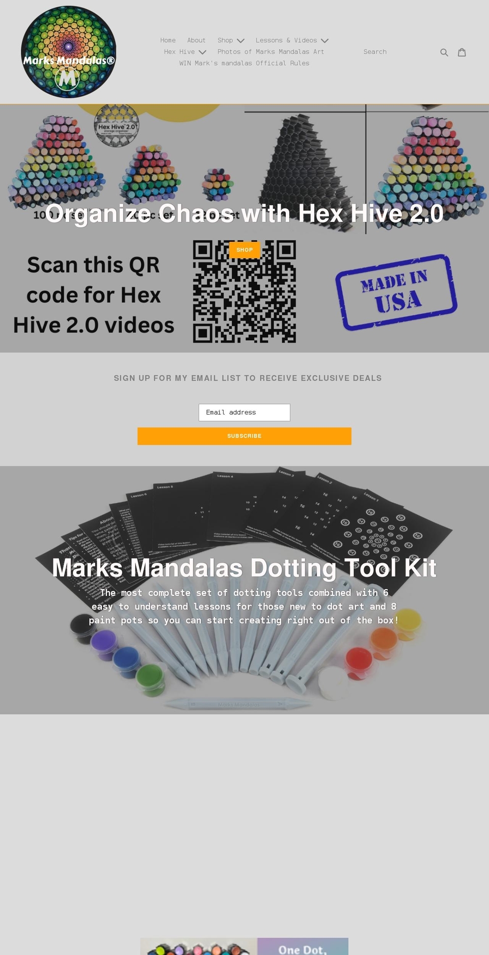 marksmandalas.com — Shopify storefront screenshot