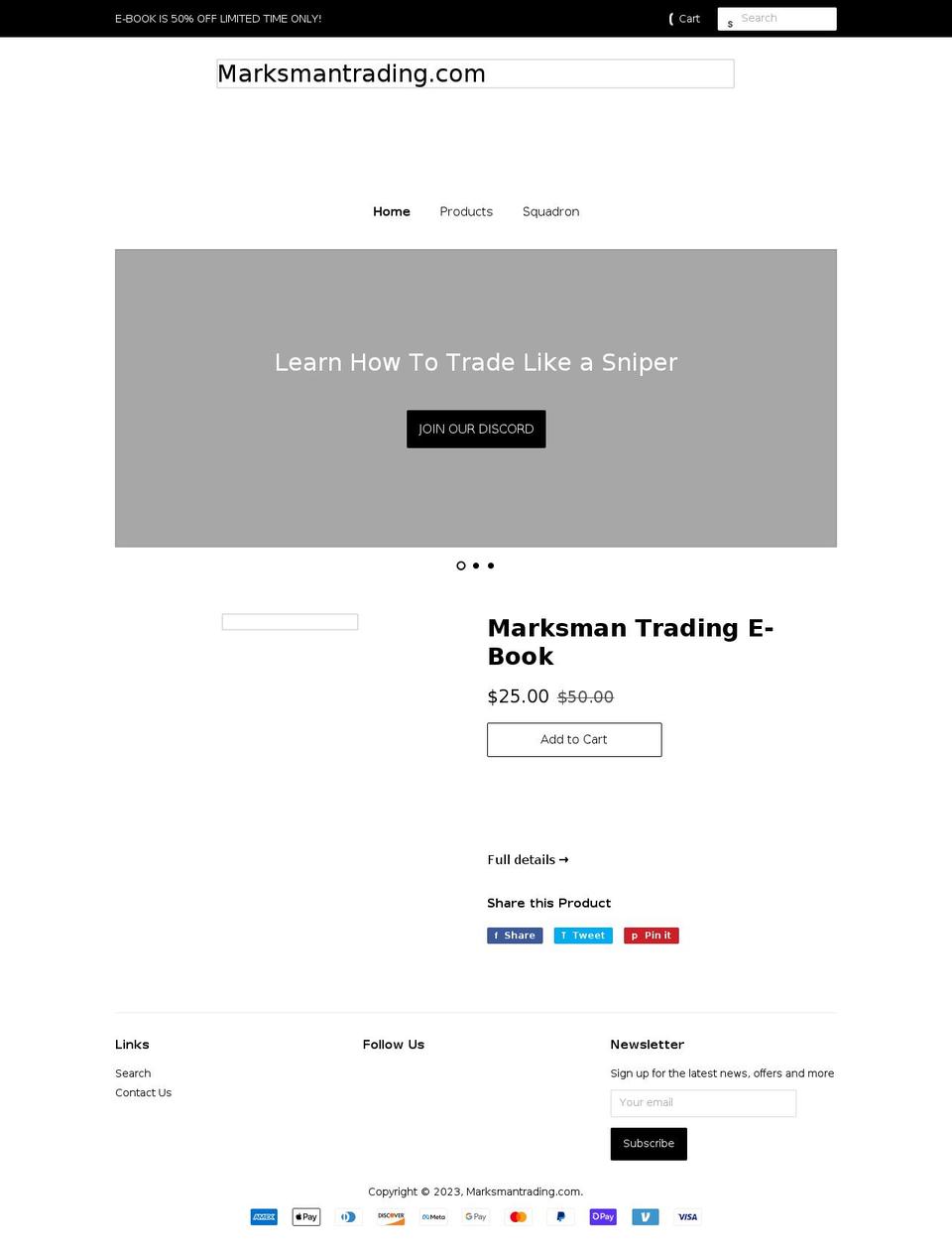 marksmantrading.com shopify website screenshot