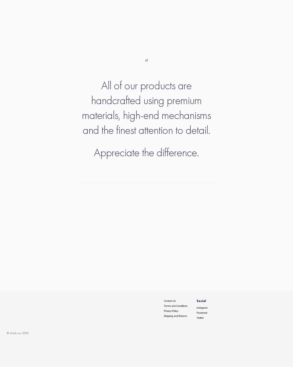 marksson.net shopify website screenshot