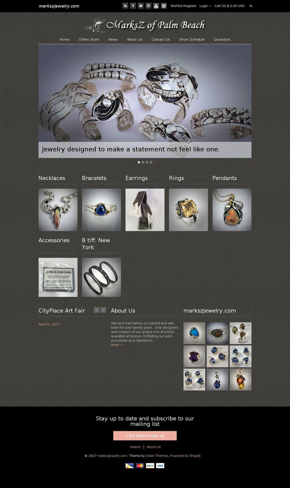 markszjewelry.com shopify website screenshot
