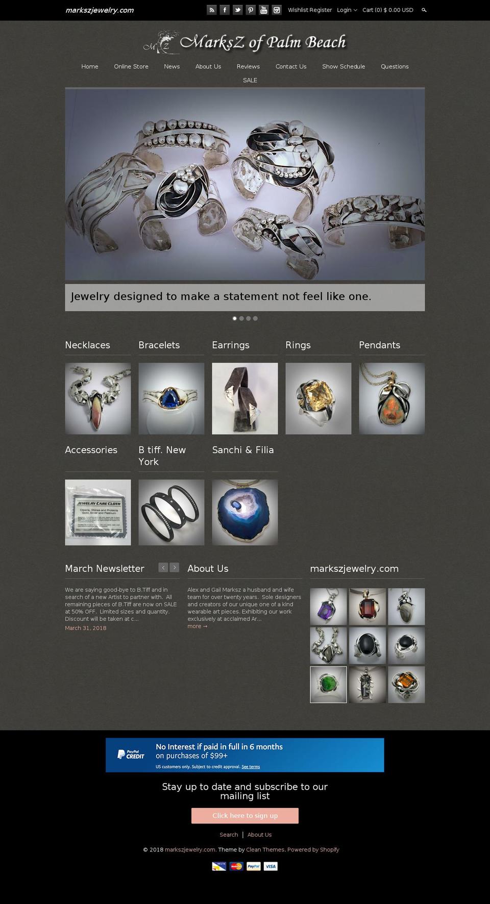 markszjewelry.org shopify website screenshot