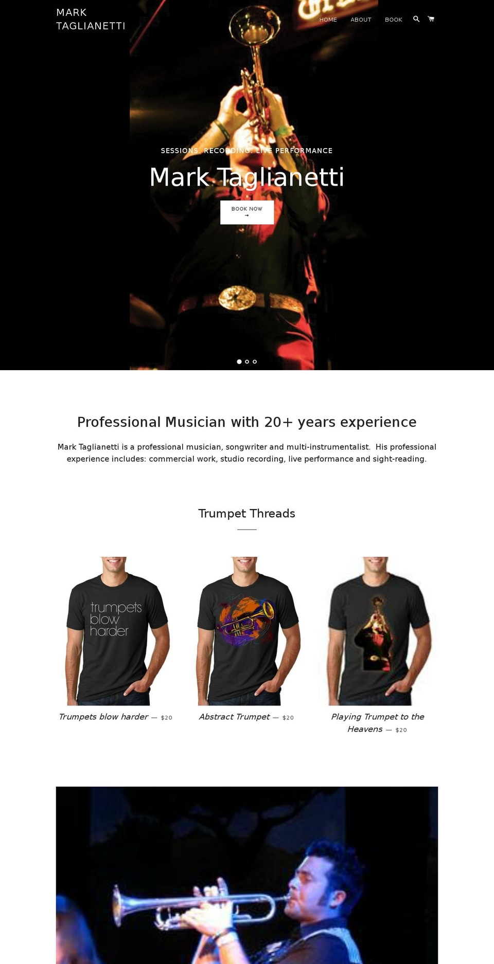 marktaglianetti.com — Shopify storefront screenshot