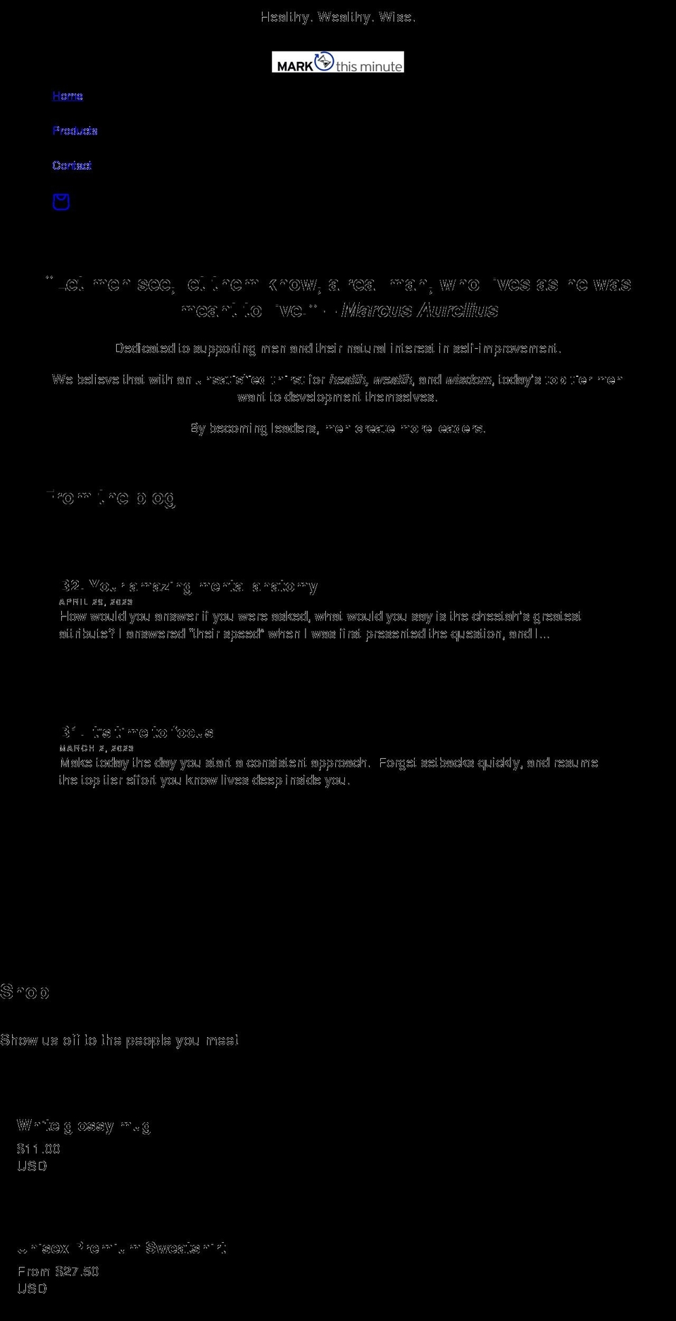 markthisminute.com shopify website screenshot