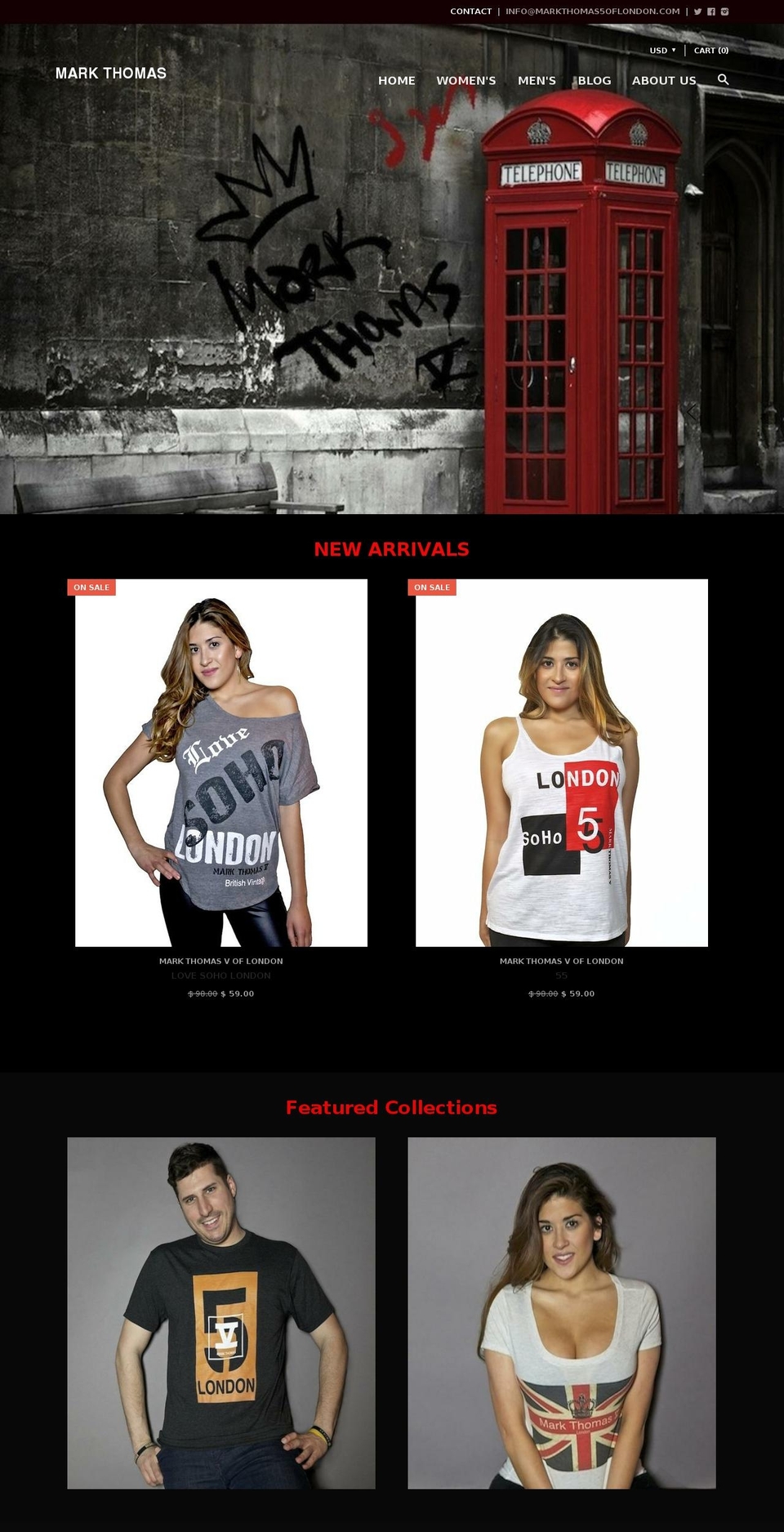 markthomas5london.com shopify website screenshot