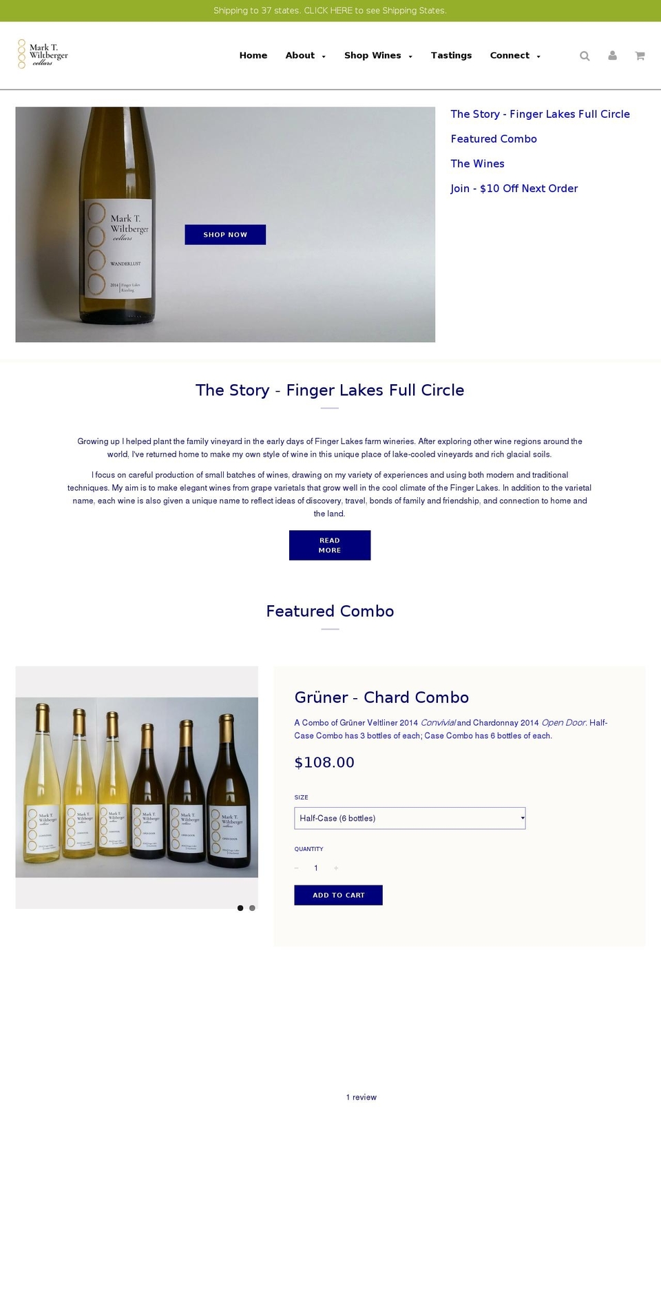 marktwiltbergercellars.com shopify website screenshot