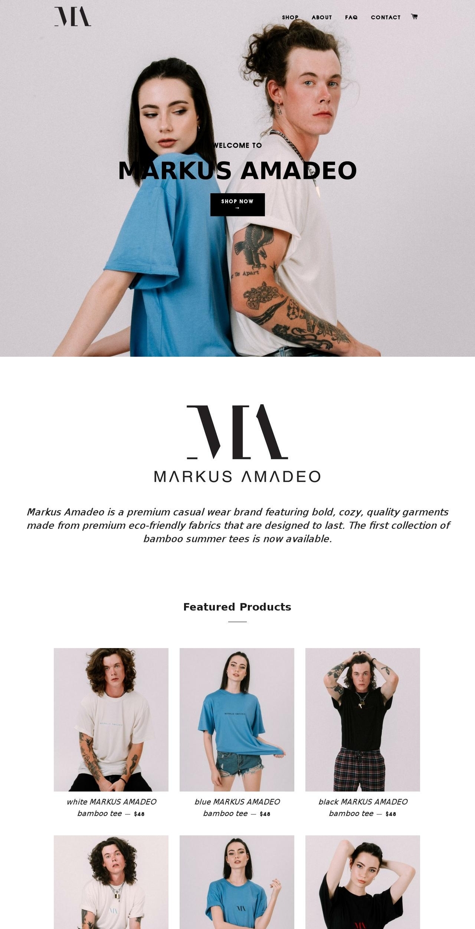 markusamadeo.com — Shopify storefront screenshot