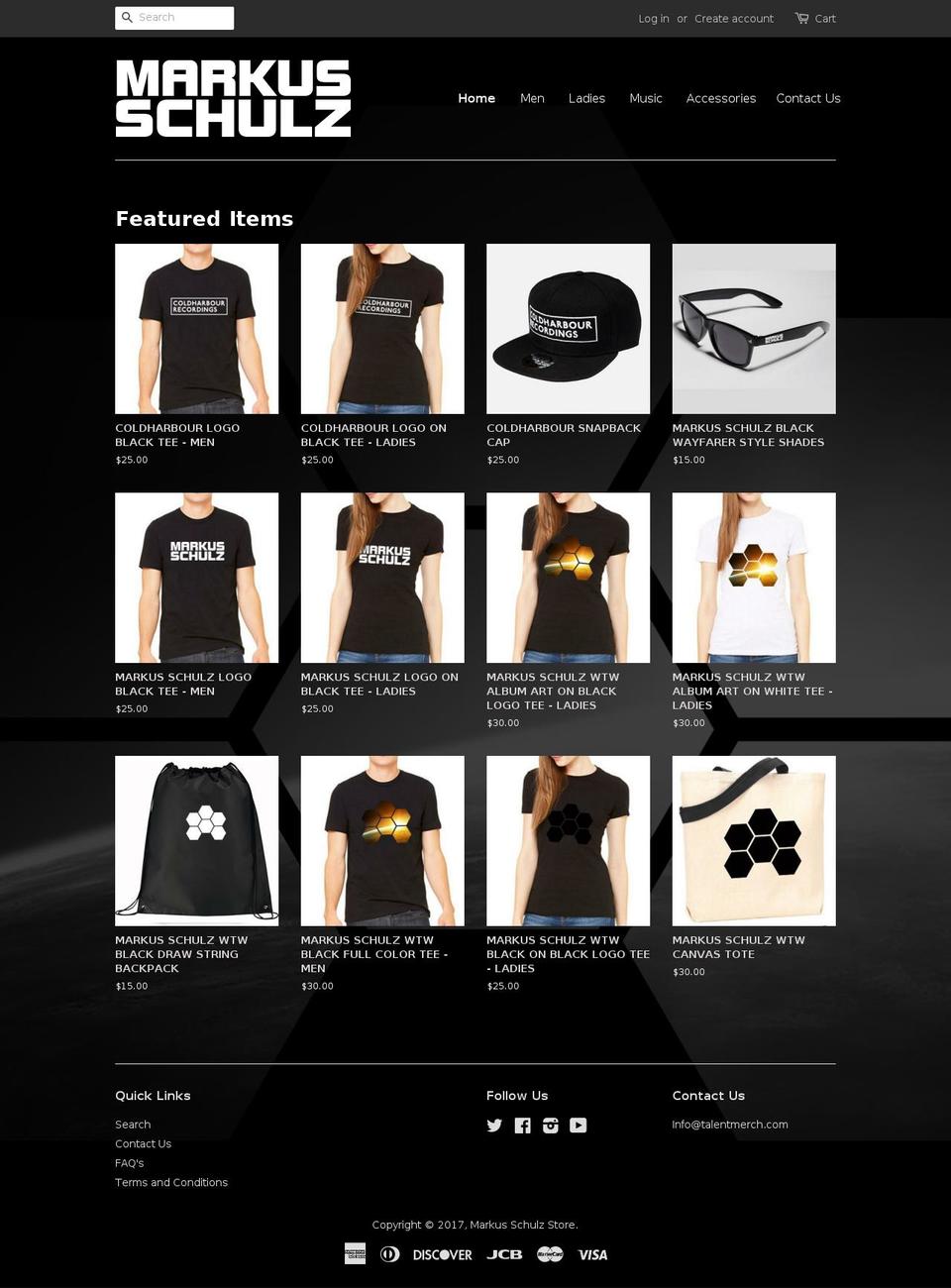 markusschulzstore.com shopify website screenshot