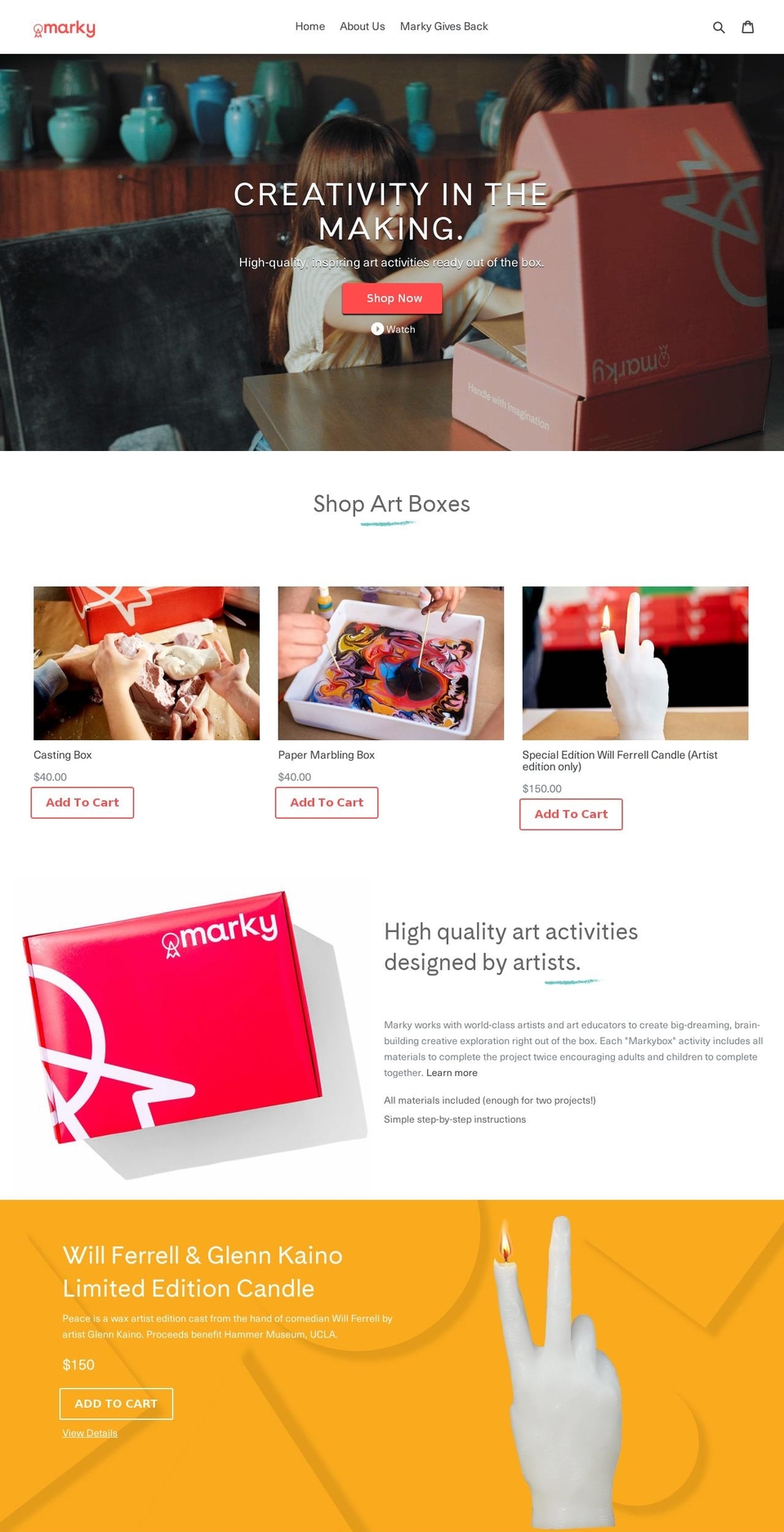 marky.com shopify website screenshot