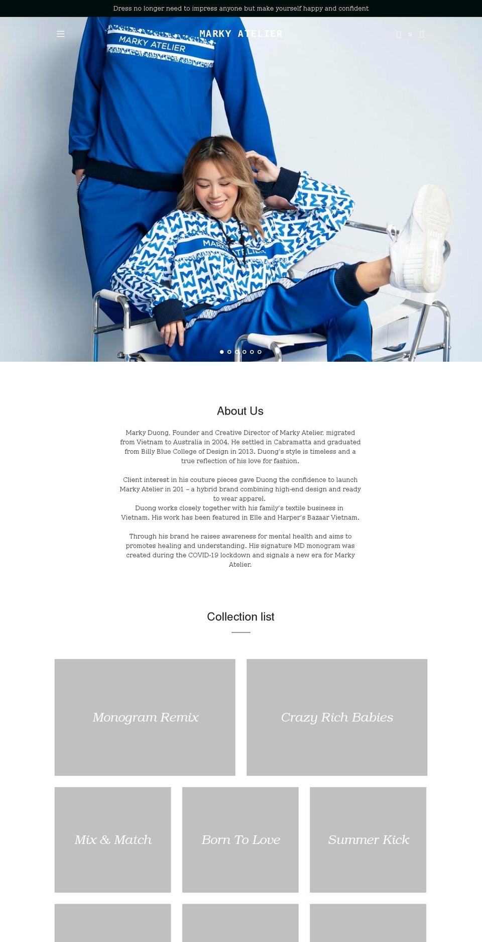 markyatelier.com shopify website screenshot