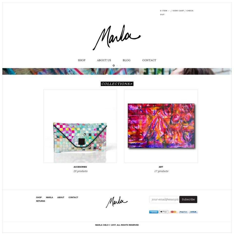 marlacielo.com shopify website screenshot