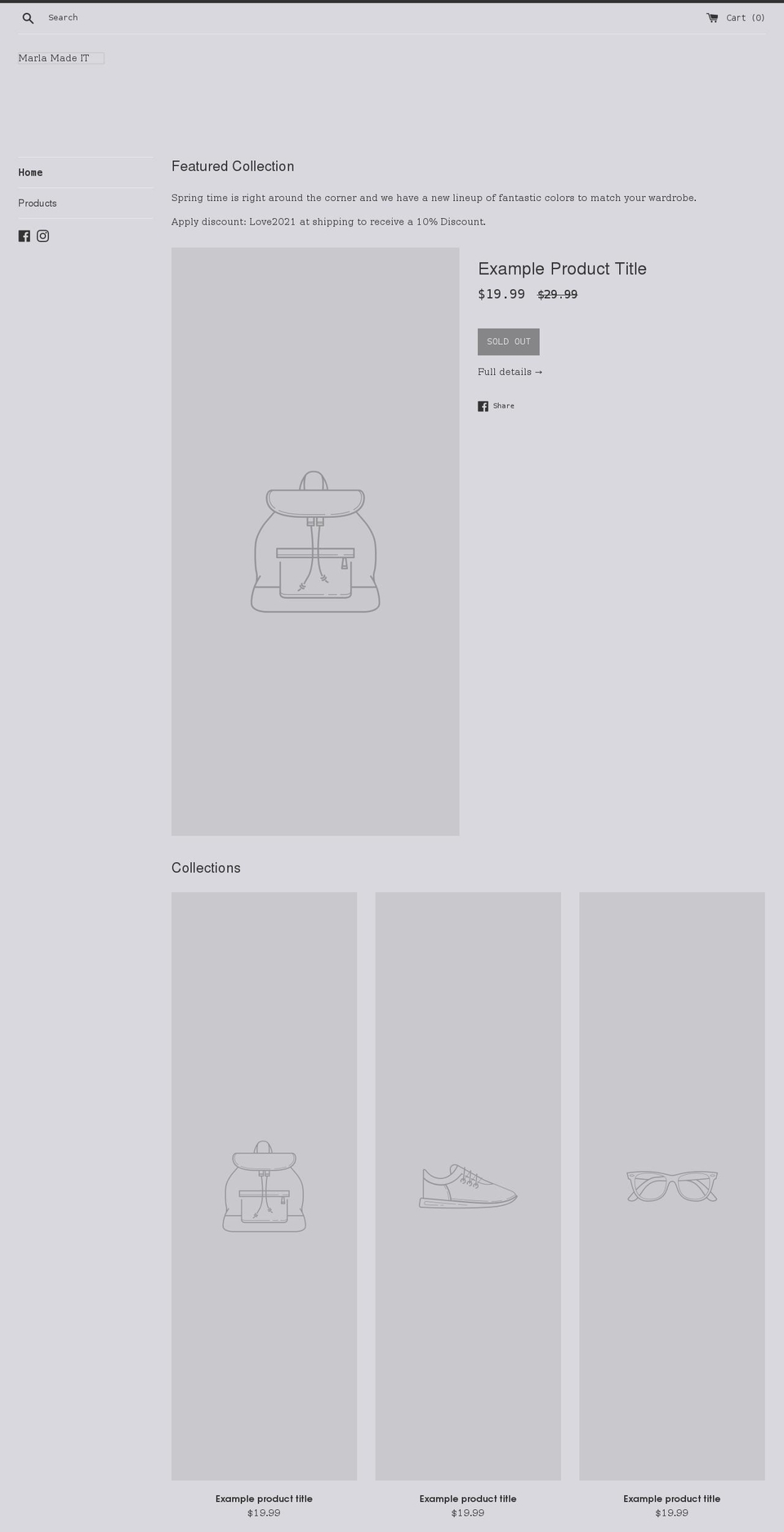 marlamadeit.com shopify website screenshot